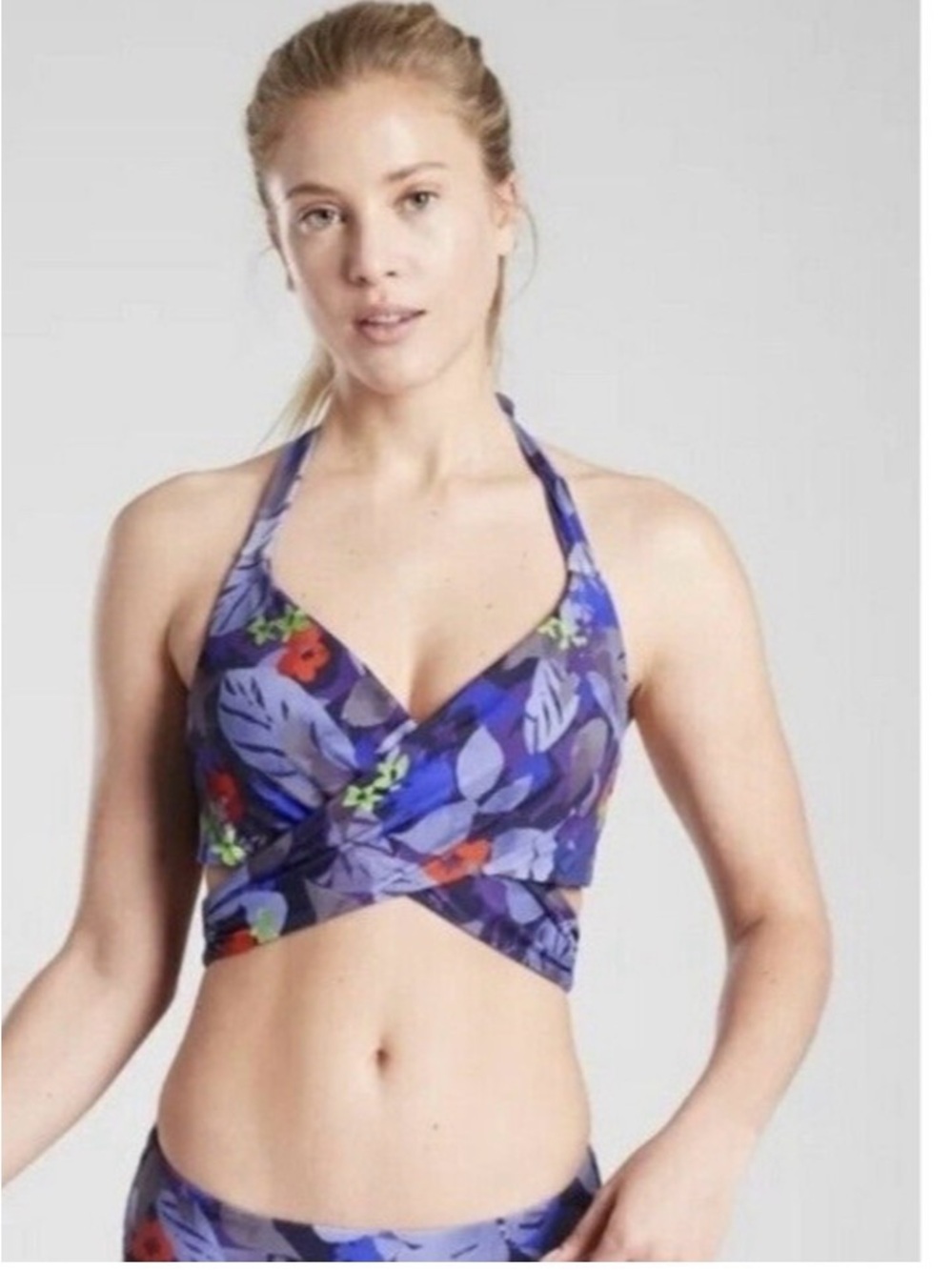 NWT Athleta Twilight Tropic Purple Floral Swim Top with Full  Cinch Bottom